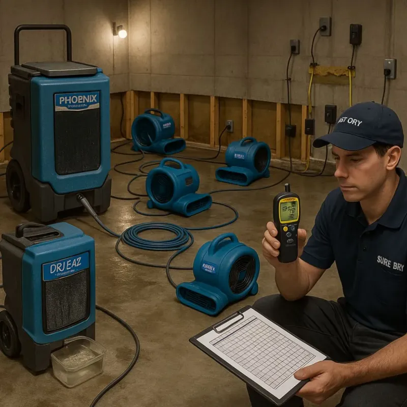 Structural Drying and Dehumidification process in Sumner County, KS
